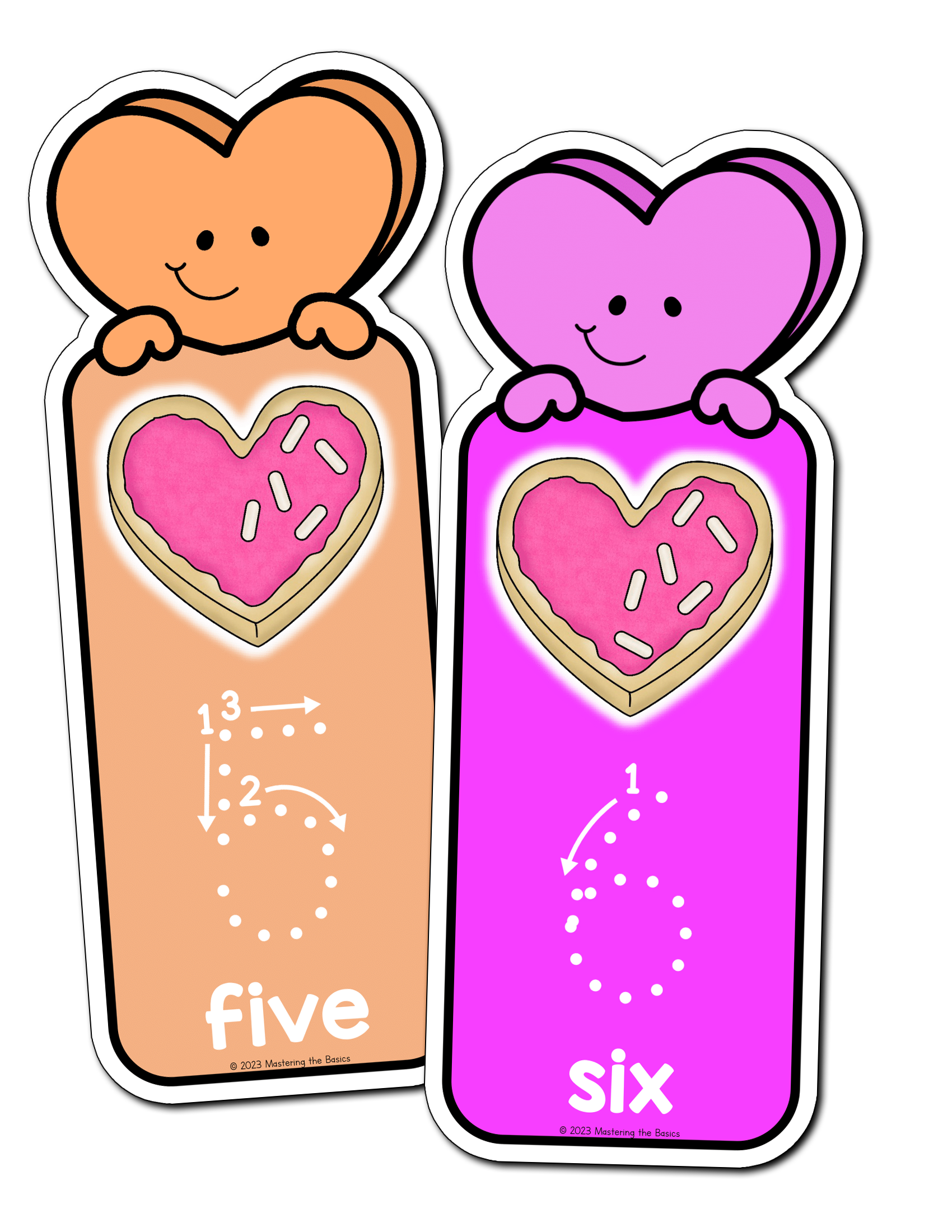 Valentine's Day Number Tracing Strips